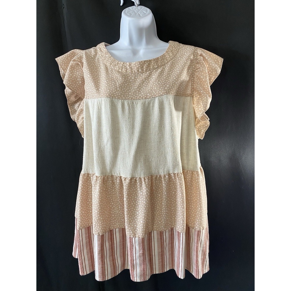Entro Women's Shirt Size XL Oversized Flutter Sleeve Cottagecore Girly Dainty